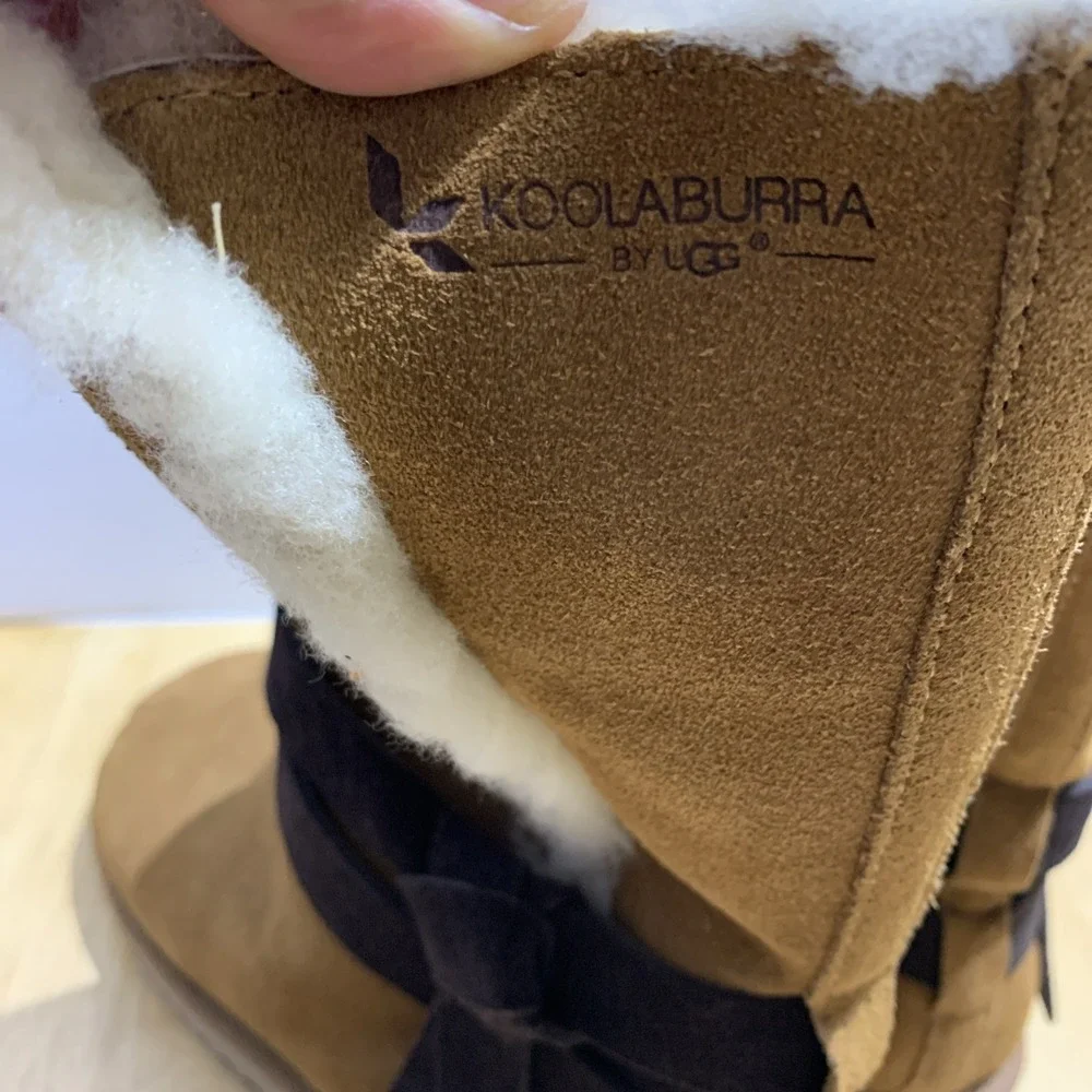 Koolaburra by Ugg Boots‎ Womens 8 Rozalia Brown Suede Lined Winter Pull On Shoes